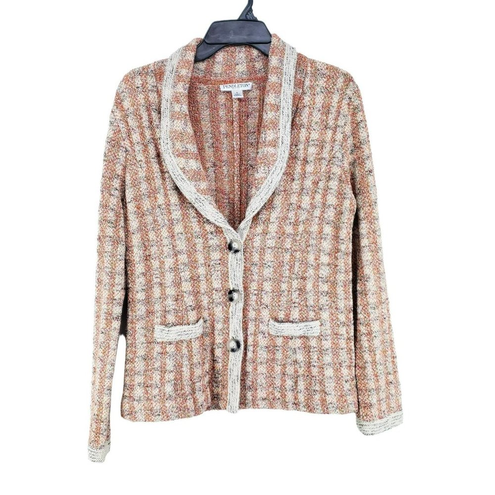 Pendleton Button Up Cardigan Women's Size Small Petite Orange